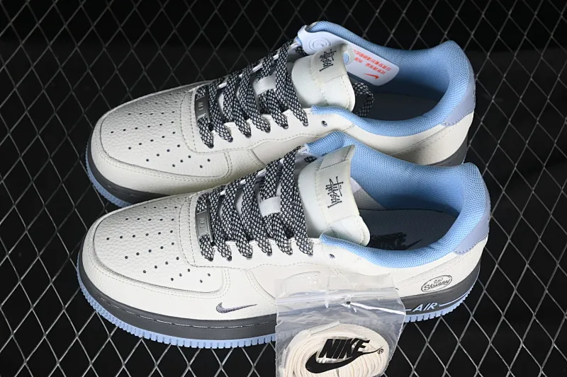 All categories Nk Air Force 1 Air Force series Nk Air Force 1 Low Air Force low-top Nike Air Force 1'07 Low Stusi co-branded skull beige gray blue Air Force 1 low-top casual sneakers QW5606-267